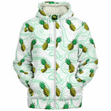 Sudadera con capucha blanca con forro polar y diseño de piña de Rad Palm 