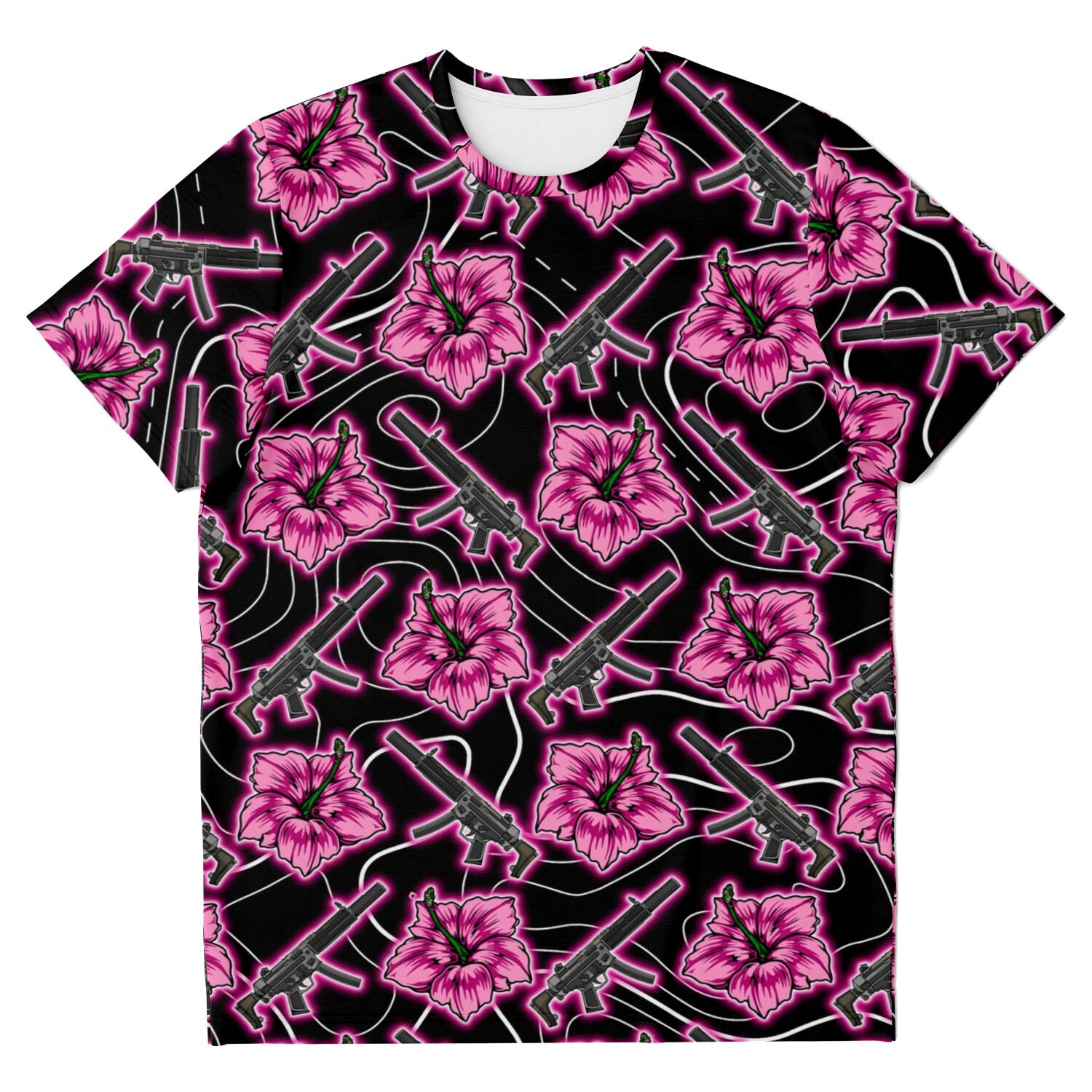 Rad Palm High Capacity Hibiscus Black Neon Unisex T-Shirt