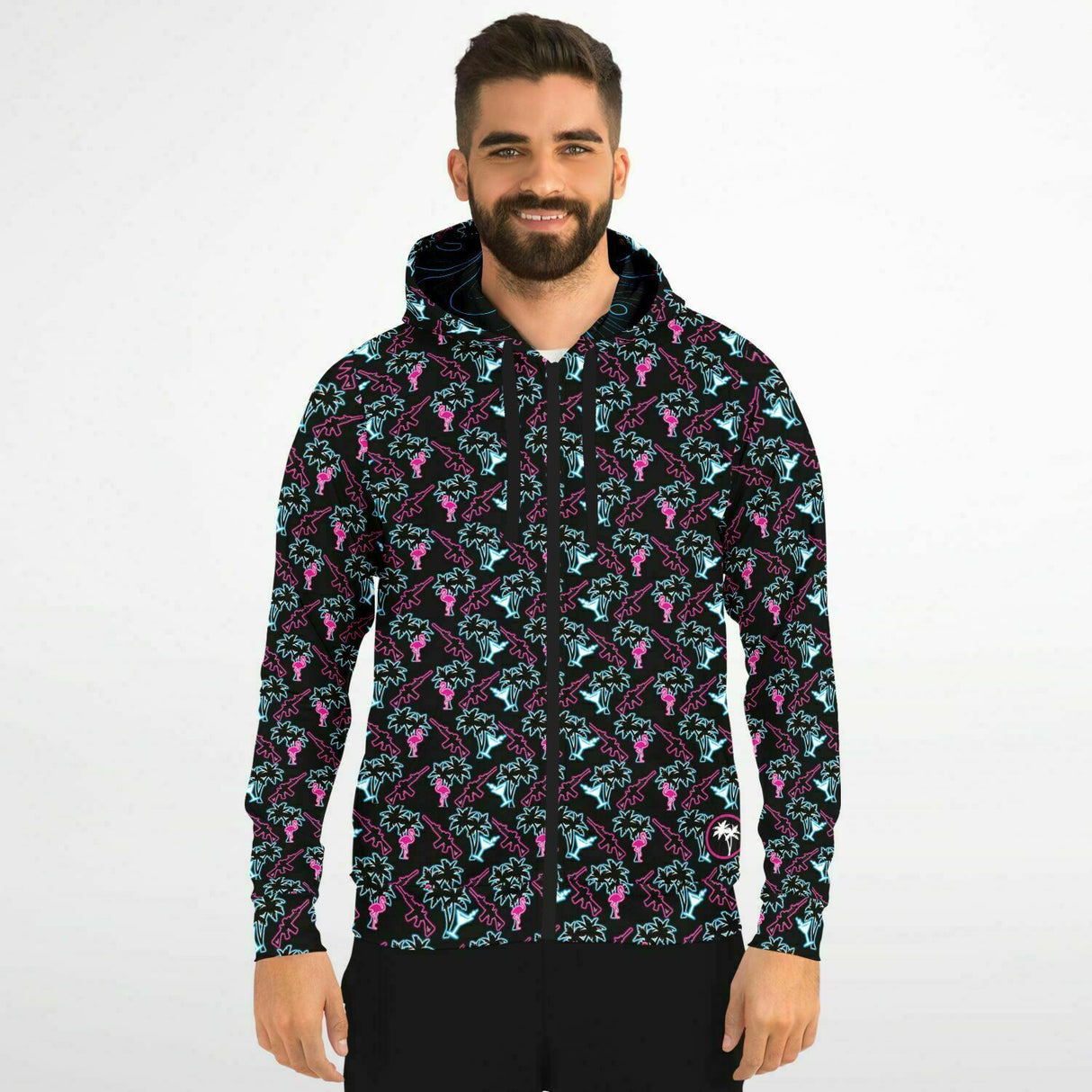 Sudadera con capucha y cremallera Rad Palm Neon Attack