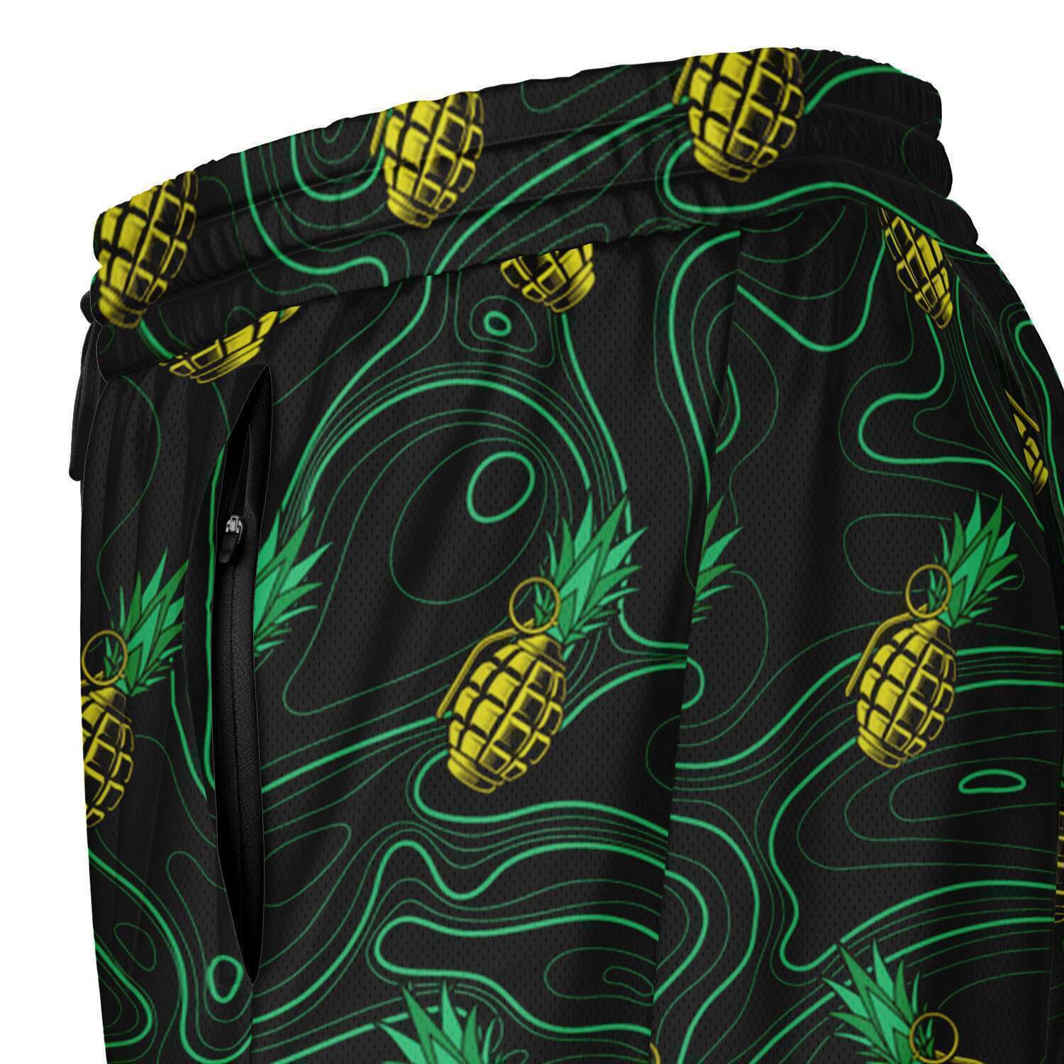 Pantalones cortos 2 en 1 para hombre con diseño de piña y muerte de Rad Palm 