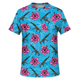 Camiseta de bolsillo azul hibisco de alta capacidad Rad Palm 