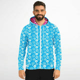 Sudadera con capucha y cremallera Aloha azul Rad Palm