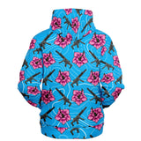 Sudadera con capucha azul hibisco de alta capacidad Rad Palm 