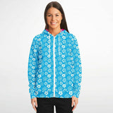 Sudadera con capucha y cremallera Aloha azul Rad Palm