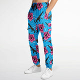 Pantalones deportivos cargo de alta capacidad en color azul hibisco de Rad Palm 