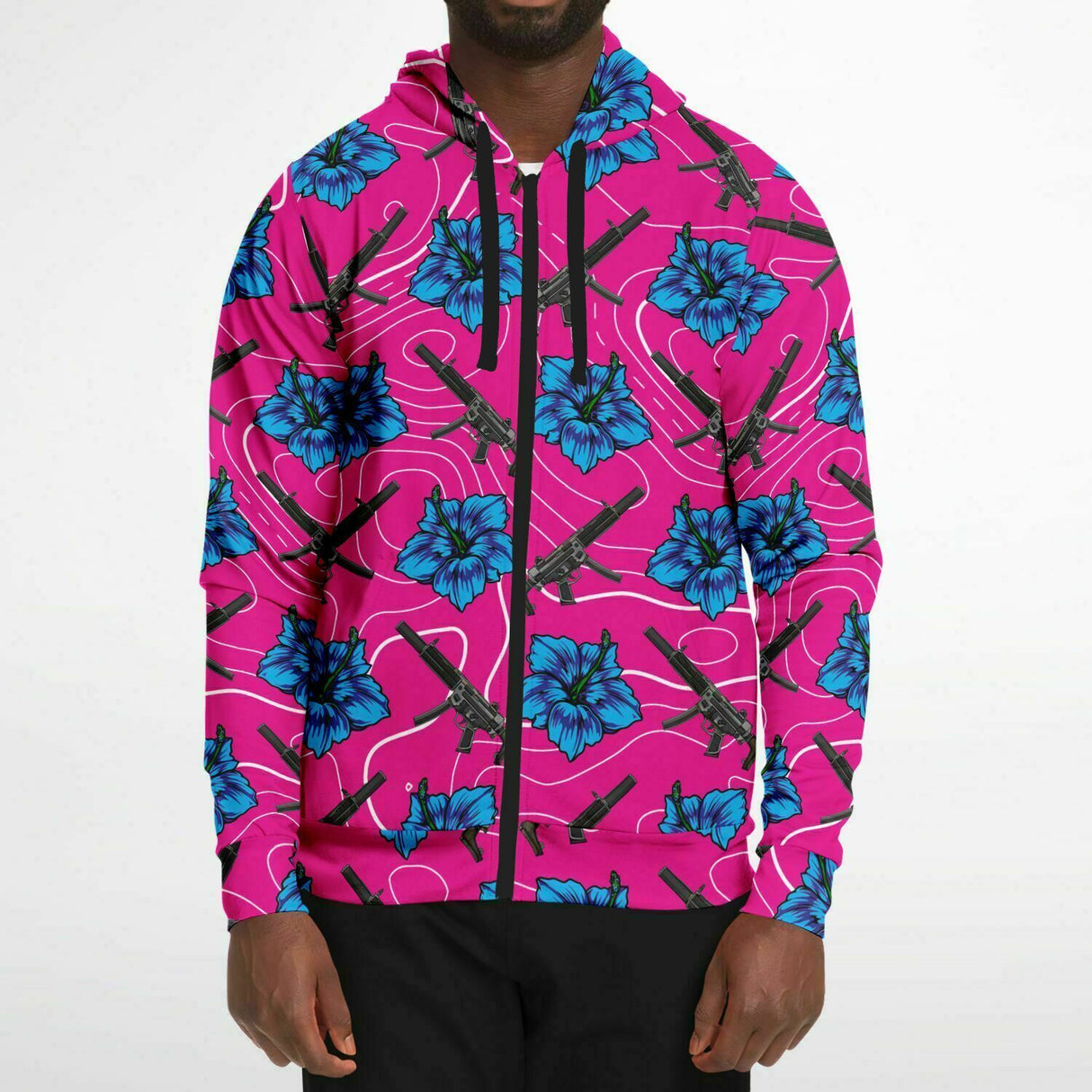 Sudadera con capucha y cremallera de alta capacidad Hibiscus de Rad Palm