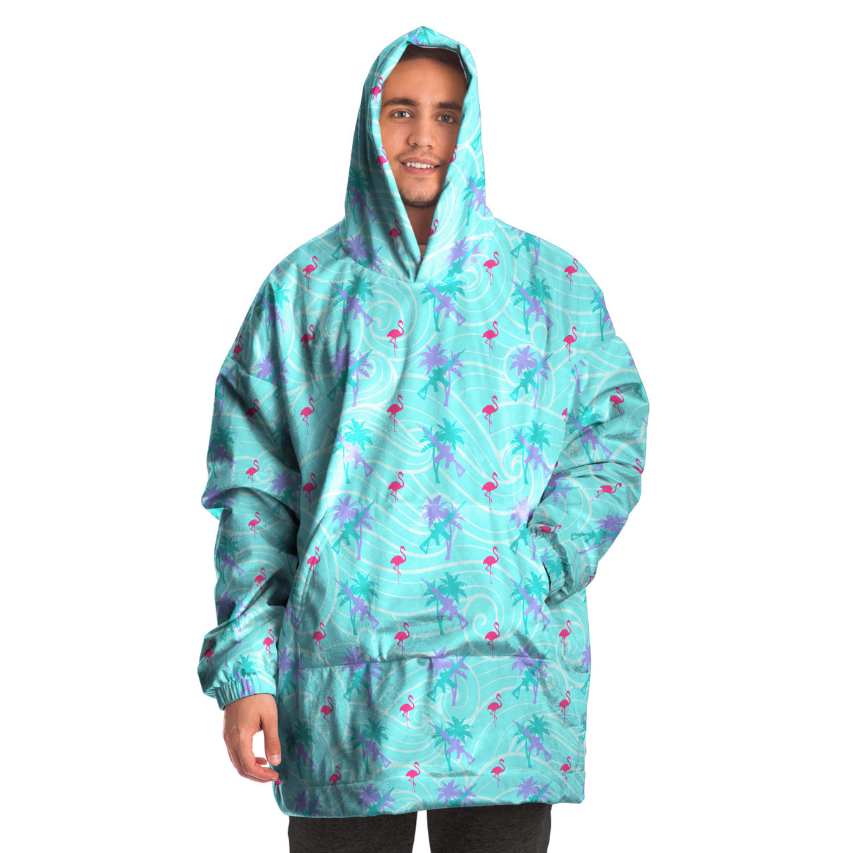 Sudadera con capucha cómoda Rad Palm Tropical Tidal Wave 