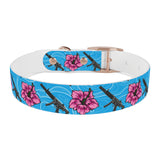 Collar para perros azul hibisco de alta capacidad Rad Palm 