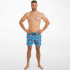 Rad Palm High Capacity Hibiscus Blue Men's Swim Trunks copy