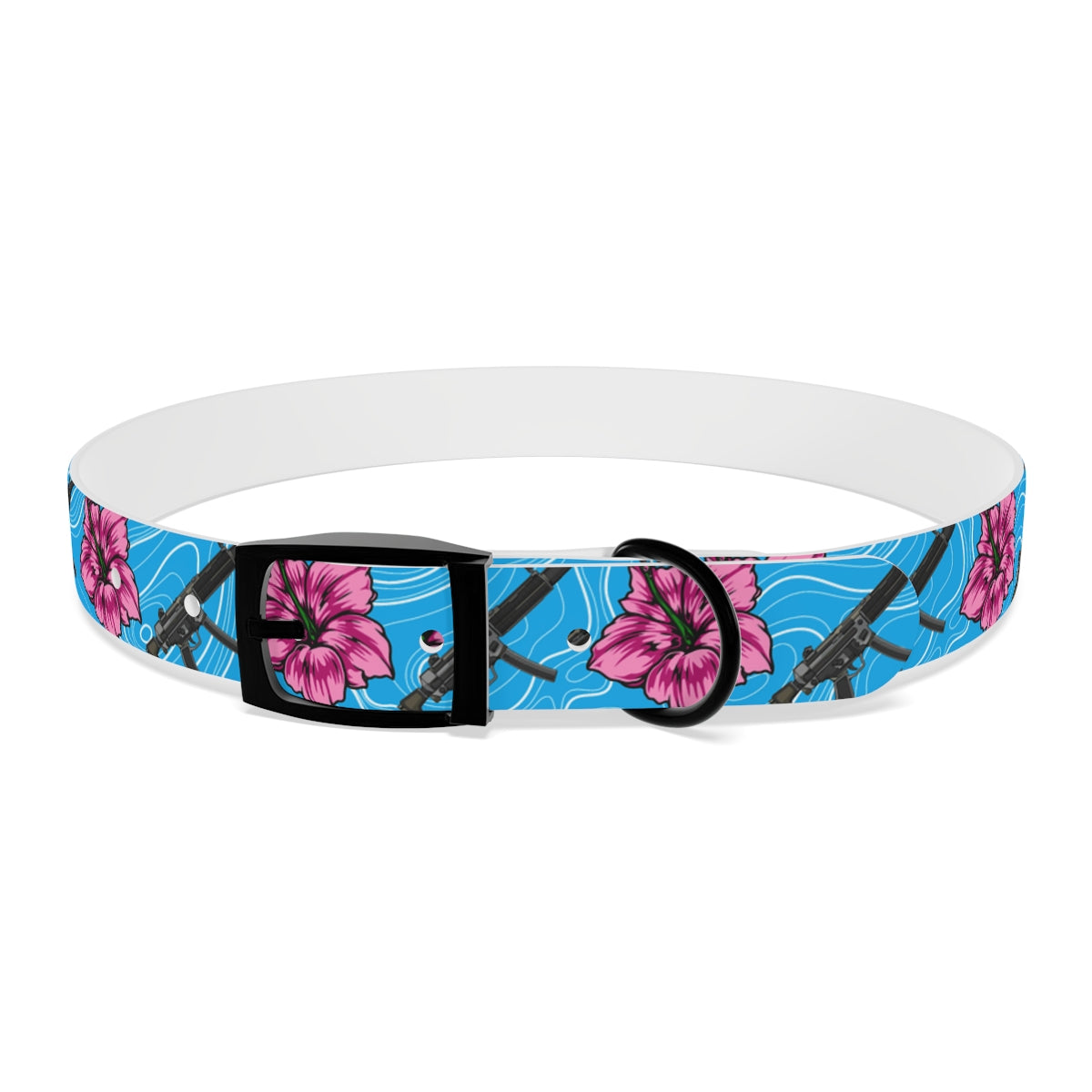 Collar para perros azul hibisco de alta capacidad Rad Palm 