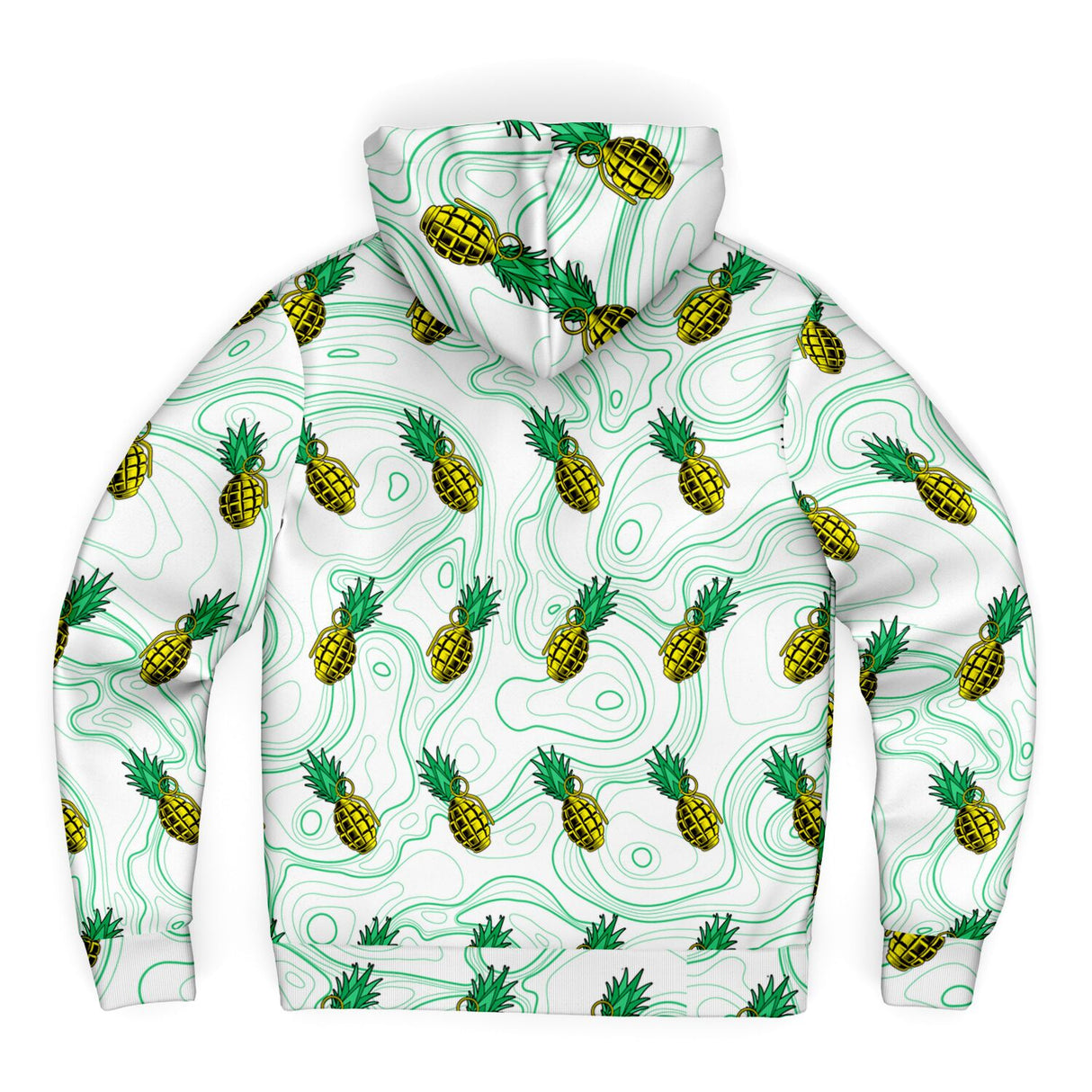 Sudadera con capucha blanca con forro polar y diseño de piña de Rad Palm 