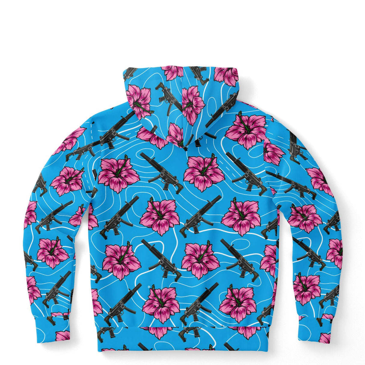 Sudadera con capucha azul hibisco de alta capacidad Rad Palm 