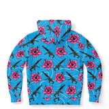 Sudadera con capucha azul hibisco de alta capacidad Rad Palm 