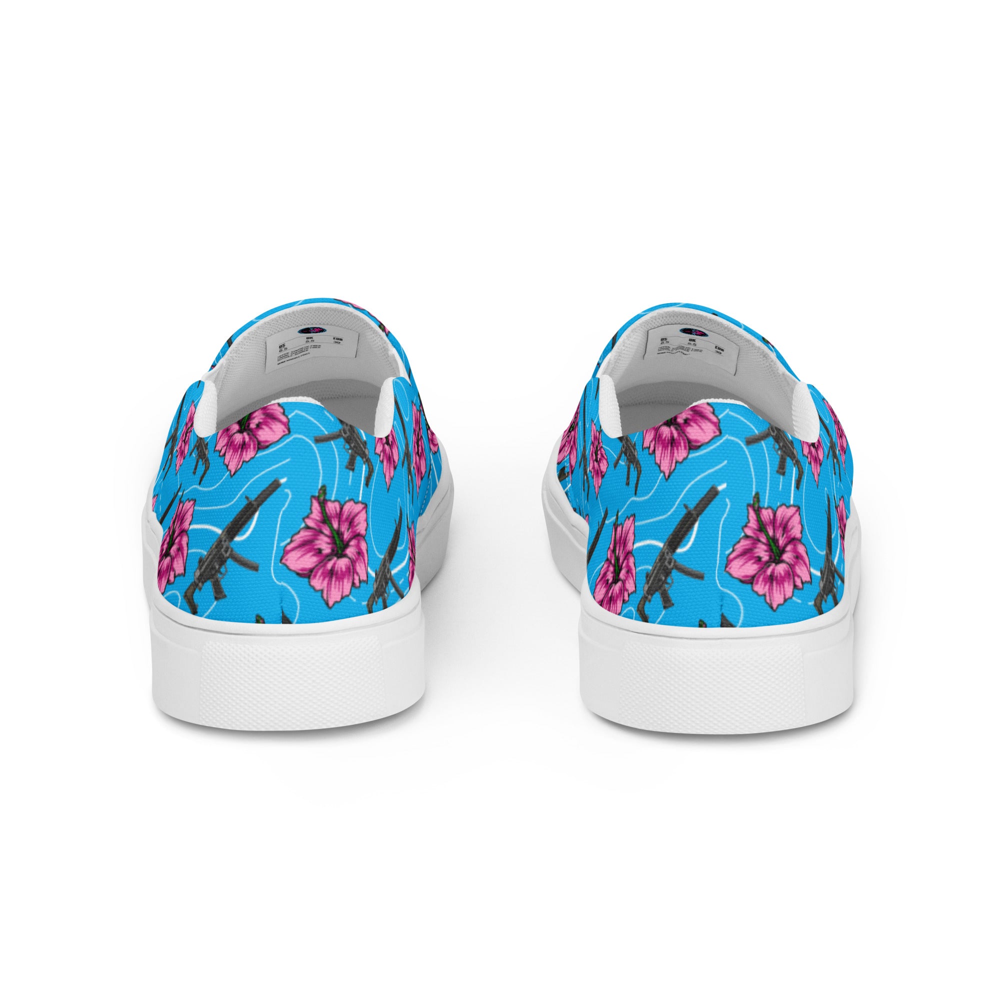 Rad Palm High Capacity Hibiscus Blue Men’s Slip On Canvas Ss