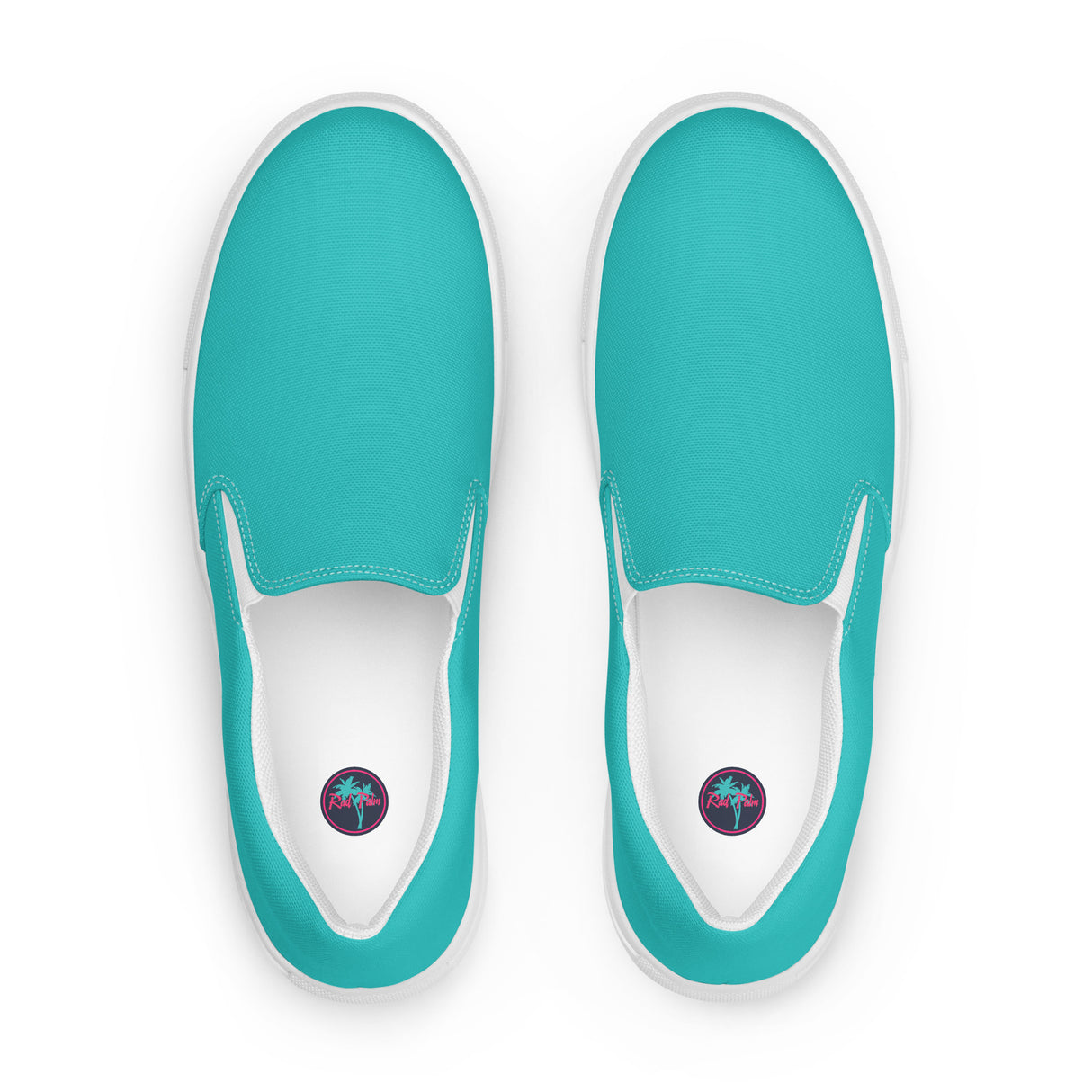 Rad Palm Teal Men’s Slip-On Canvas Shoes