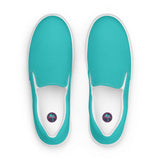 Rad Palm Teal Men’s Slip-On Canvas Shoes