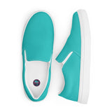 Rad Palm Teal Men’s Slip-On Canvas Shoes