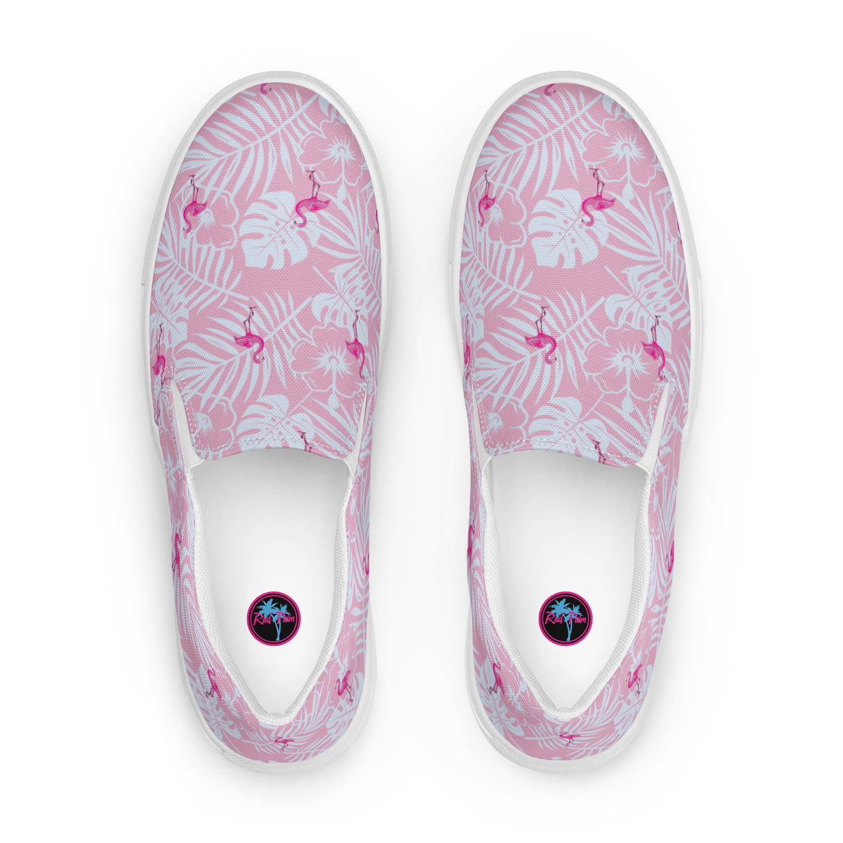 Rad Palm Party Like A Flockstar Pink Men’s Slip-On Canvas Shoes