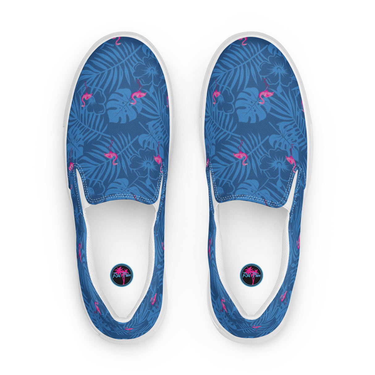 Rad Palm Party Like A Flockstar Blue Men’s Slip-Cn Canvas Shoes