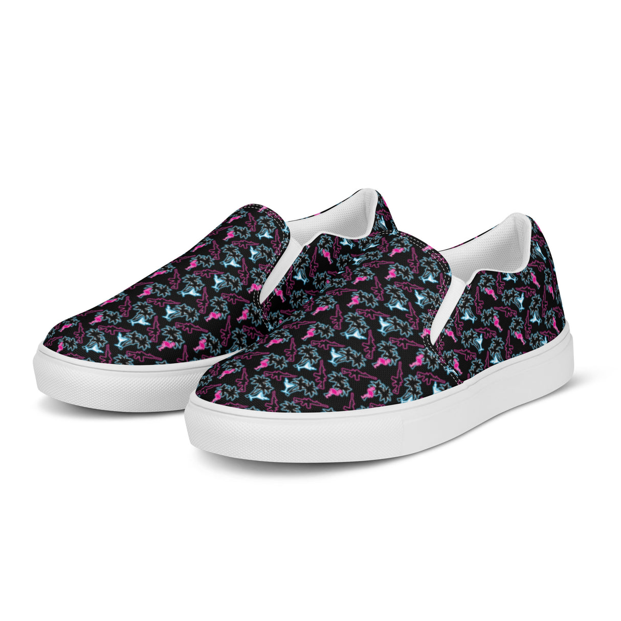 Rad Palm Neon Attack Men’s Slip On Canvas Shoes