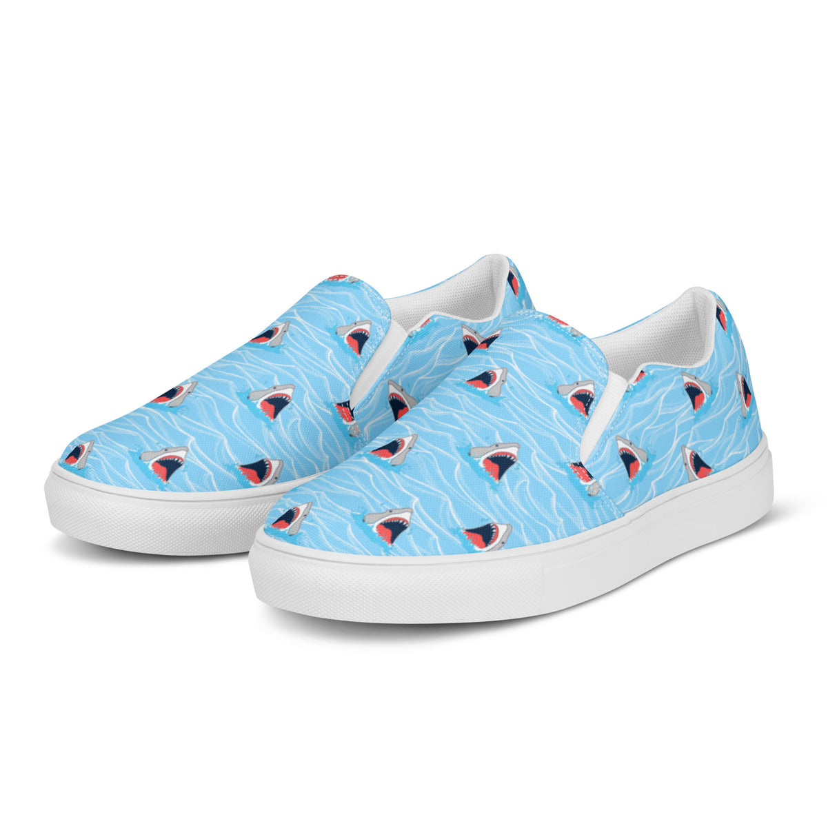 Rad Palm Shark Bait Men's Slip On Canvas Shoes