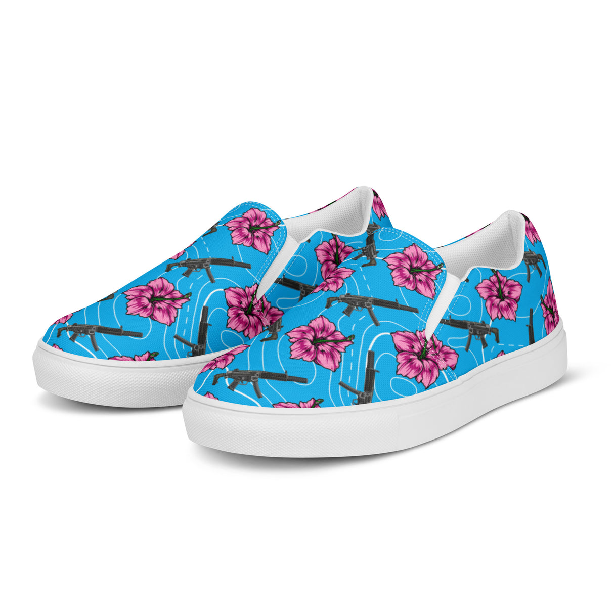 Rad Palm Men's High Capacity Hibiscus Slip On Shoes