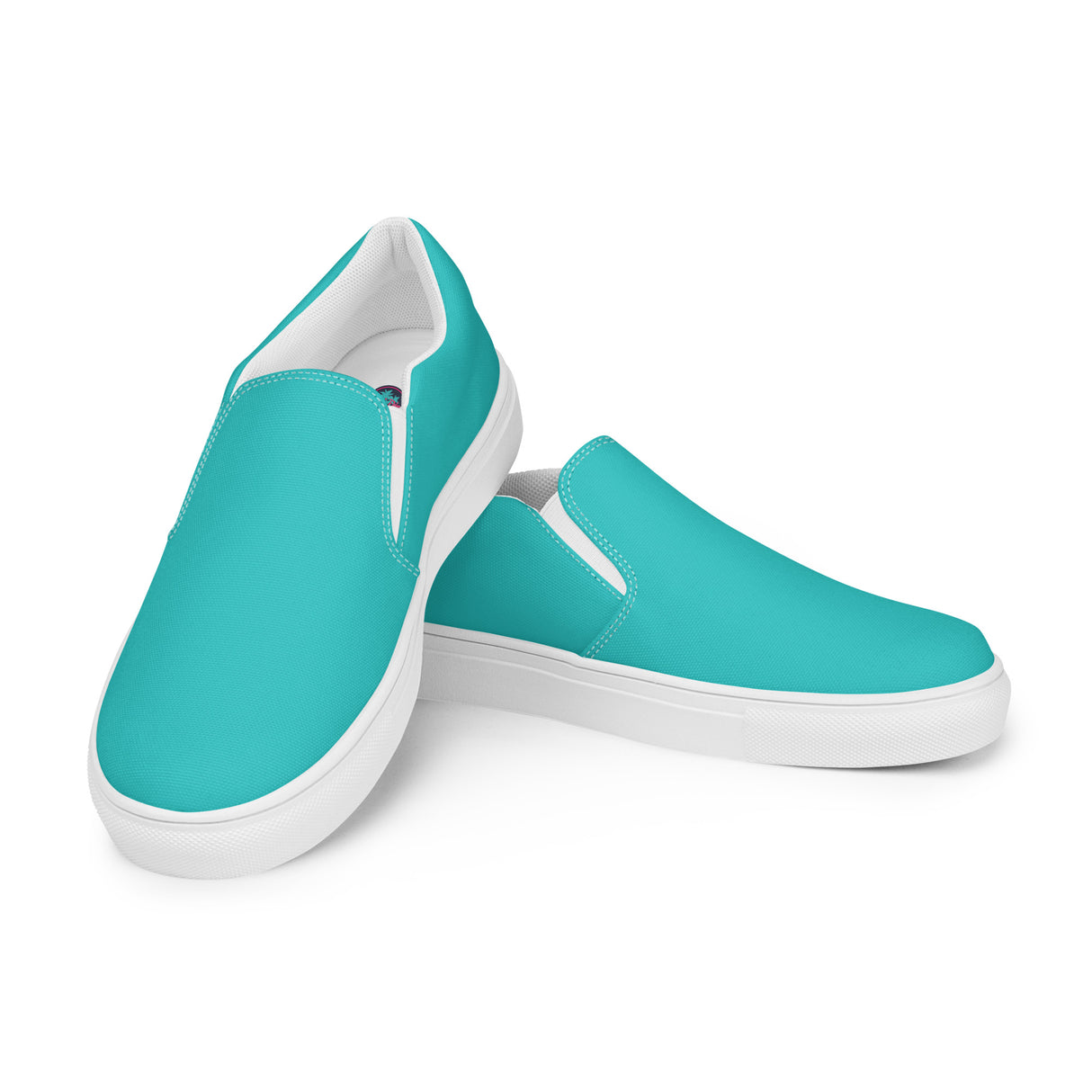 Rad Palm Teal Men’s Slip-On Canvas Shoes