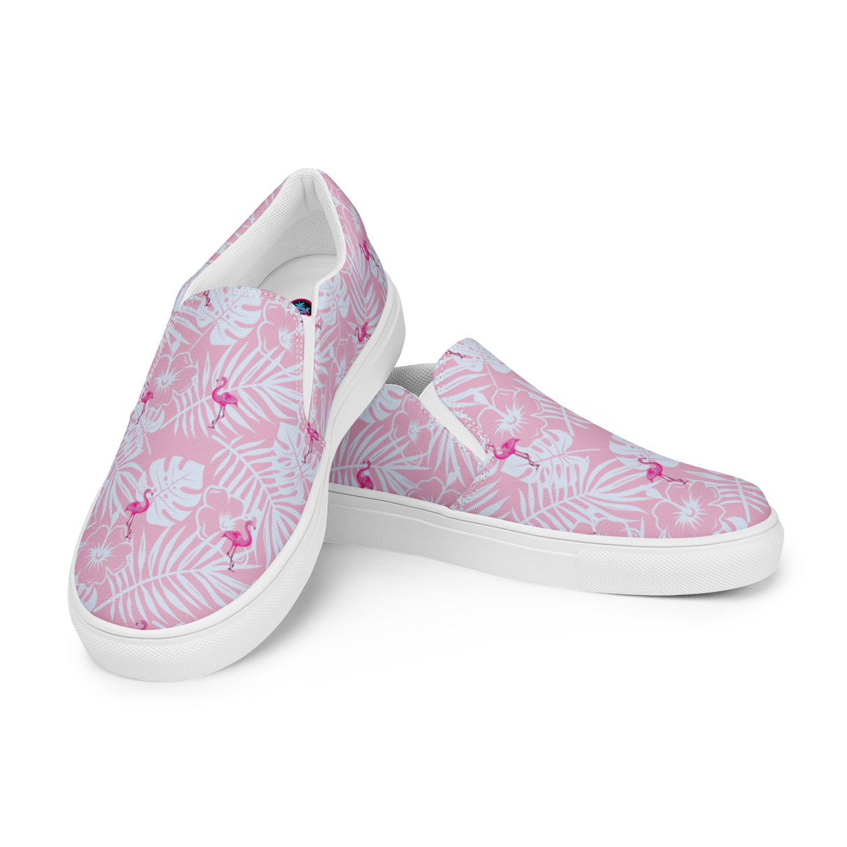 Rad Palm Party Like A Flockstar Pink Men’s Slip-On Canvas Shoes