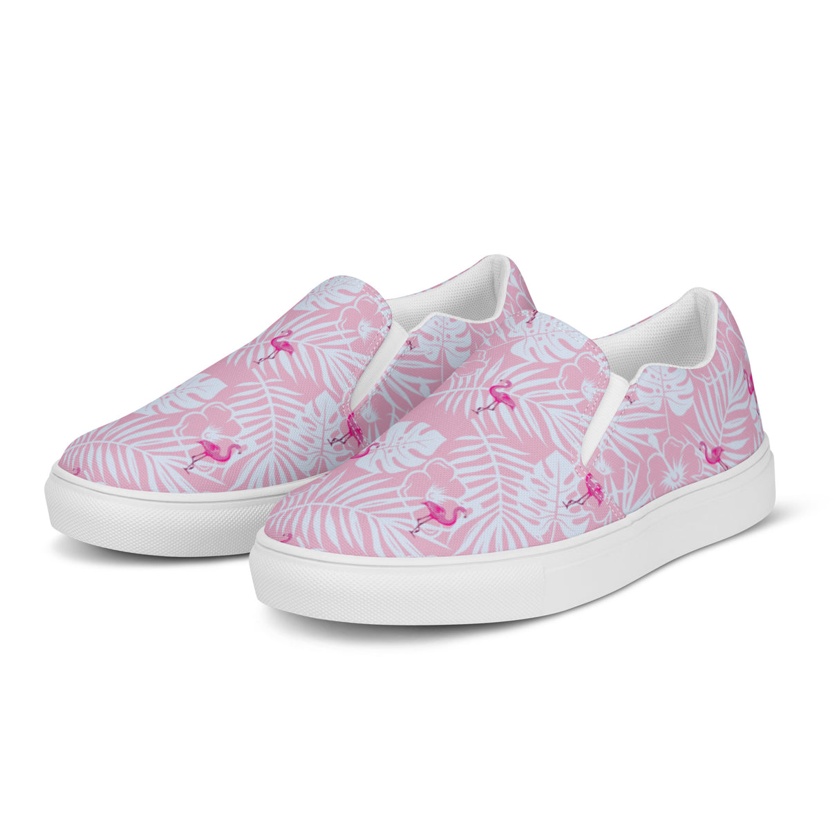 Rad Palm Party Like A Flockstar Pink Men’s Slip-On Canvas Shoes