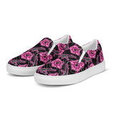 Rad Palm High Capacity Hibiscus Neon Black Men’s Slip-On Canvas Shoes