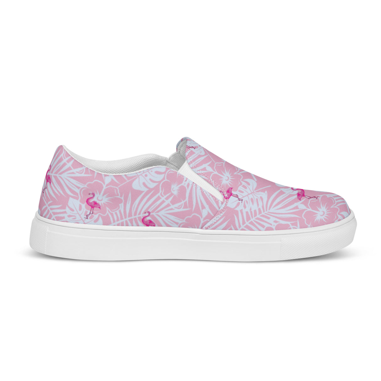 Rad Palm Party Like A Flockstar Pink Men’s Slip-On Canvas Shoes