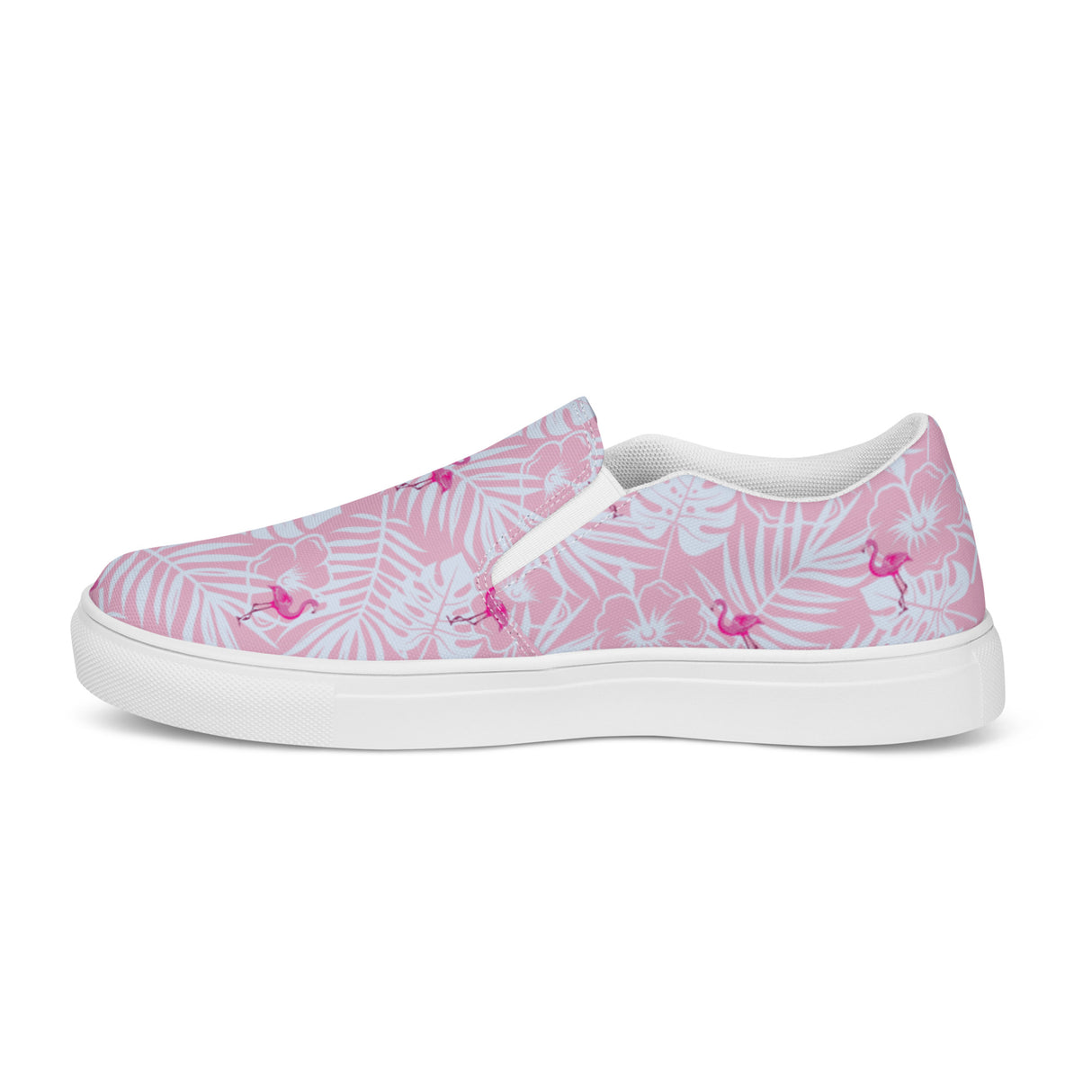 Rad Palm Party Like A Flockstar Pink Men’s Slip-On Canvas Shoes