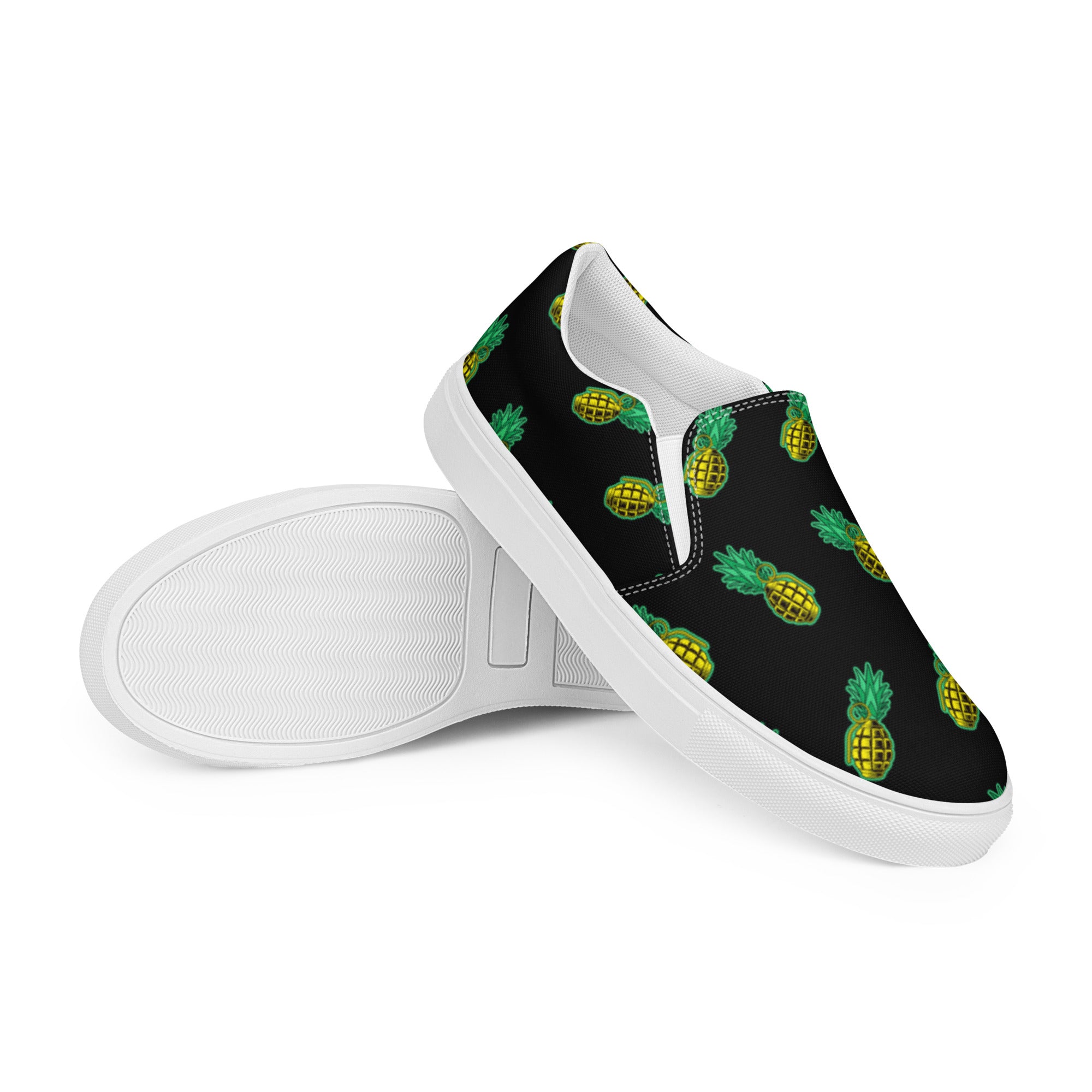 Rad Palm Pineapple Death Men’s Slip-On Canvas Shoes