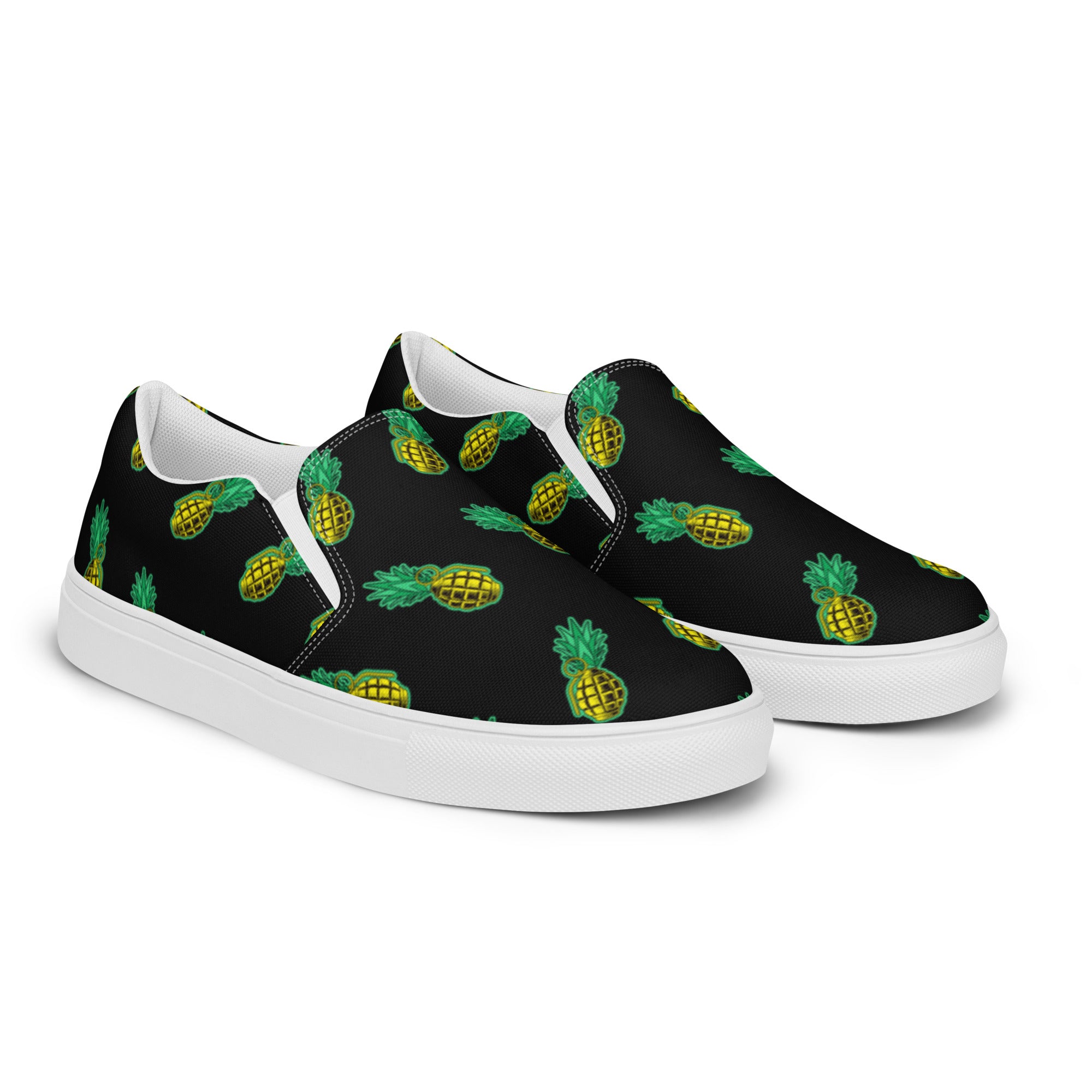 Rad Palm Pineapple Death Men’s Slip-On Canvas Shoes