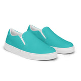 Rad Palm Teal Men’s Slip-On Canvas Shoes