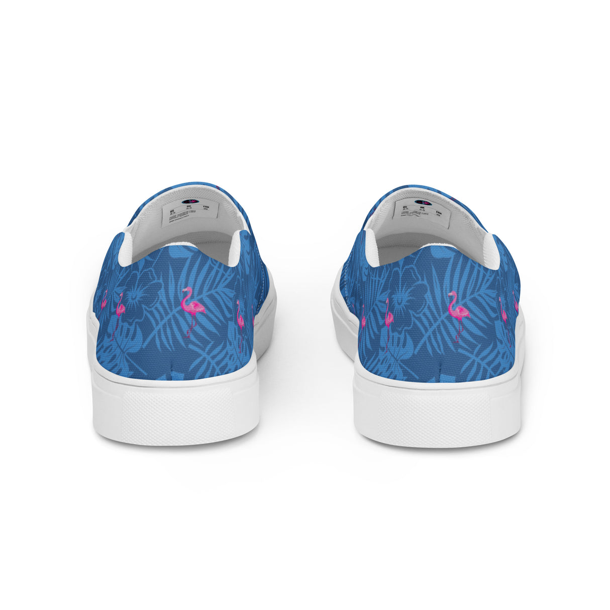 Rad Palm Party Like A Flockstar Blue Women’s Slip-On Canvas Shoes