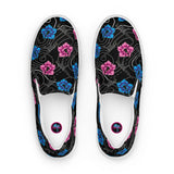 Rad Palm High Capacity Hibiscus Black Women’s Slip On Canvas Shoes