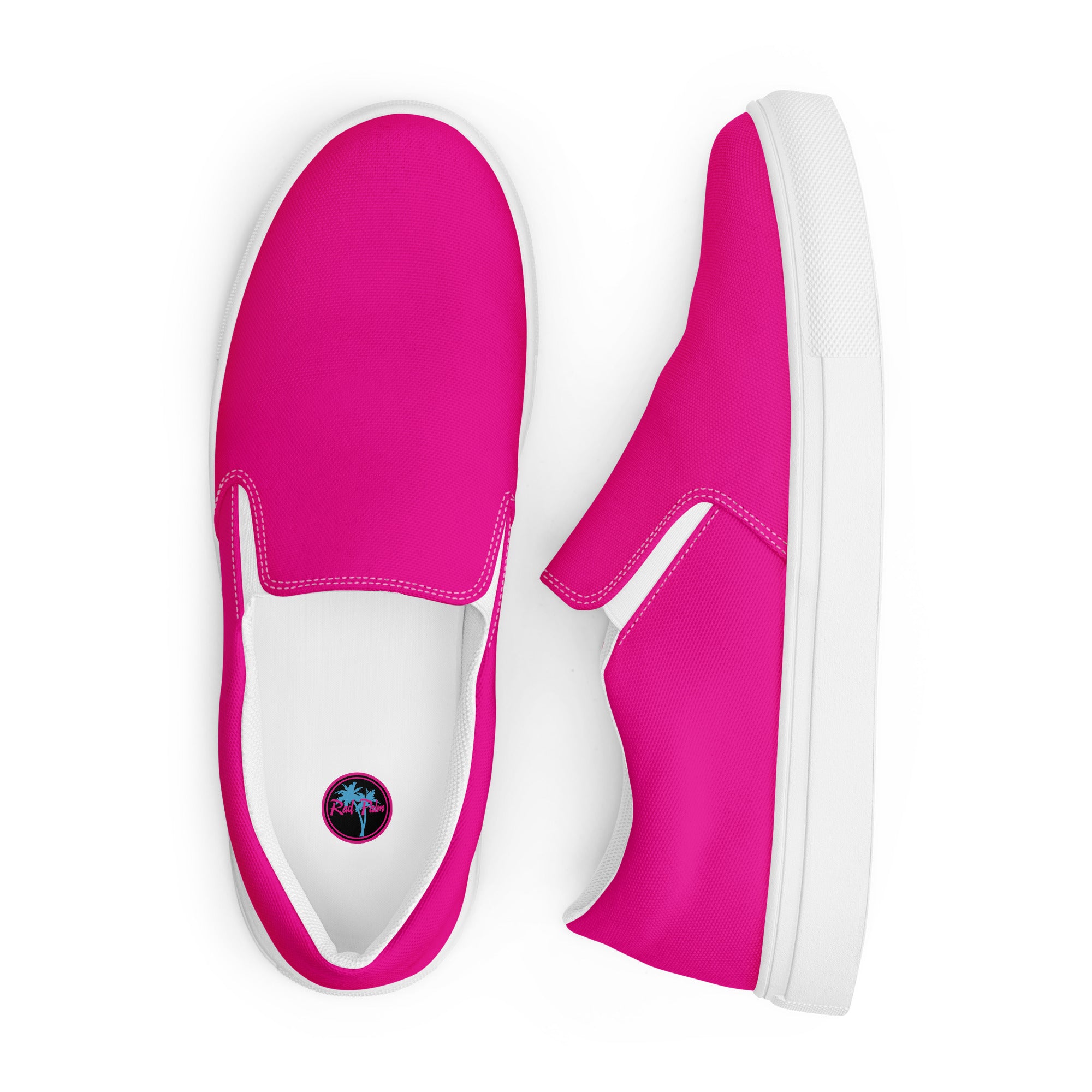 Rad Palm Pink Women’s Slip-On Canvas Shoes