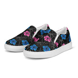 Rad Palm High Capacity Hibiscus Black Women’s Slip On Canvas Shoes