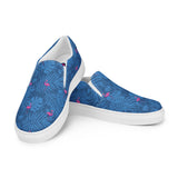 Rad Palm Party Like A Flockstar Blue Women’s Slip-On Canvas Shoes